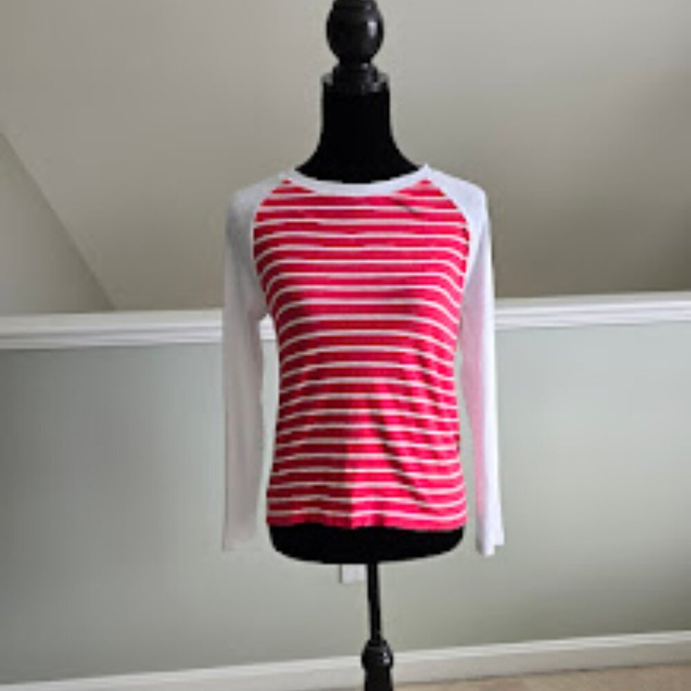 J. Crew Raglan Girlfriend Baseball Crewneck Long Sleeve Tee Shirt Top Sz: XS